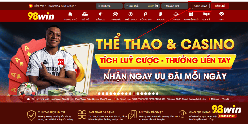 Đăng nhập vào nhà cái